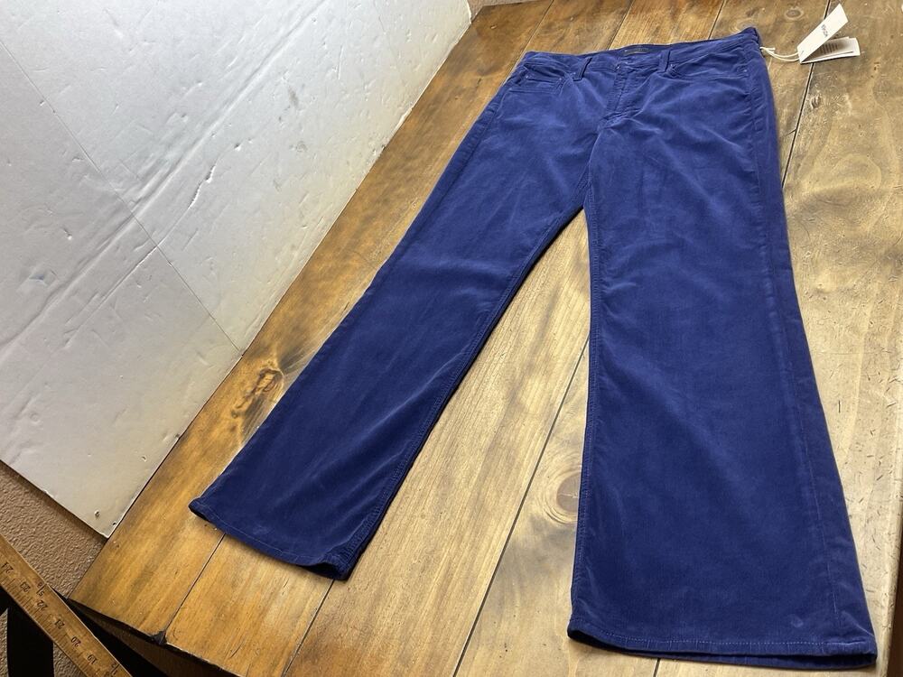 MOTHER The Bookie Flood Bootcut Corduroy Jeans Pants Hopscotch Navy Blue Size 30